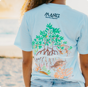 Close-up of person wearing MANG Raise the Reef short sleeve shirt