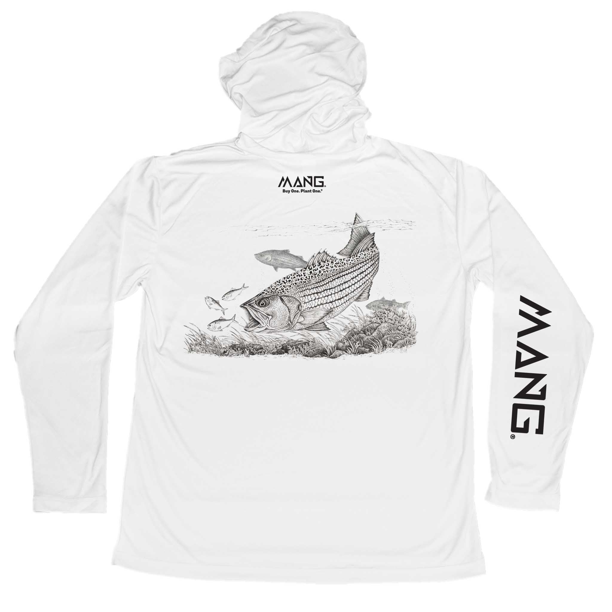 MANG Striped Bass MANG Hoodie - XS-White