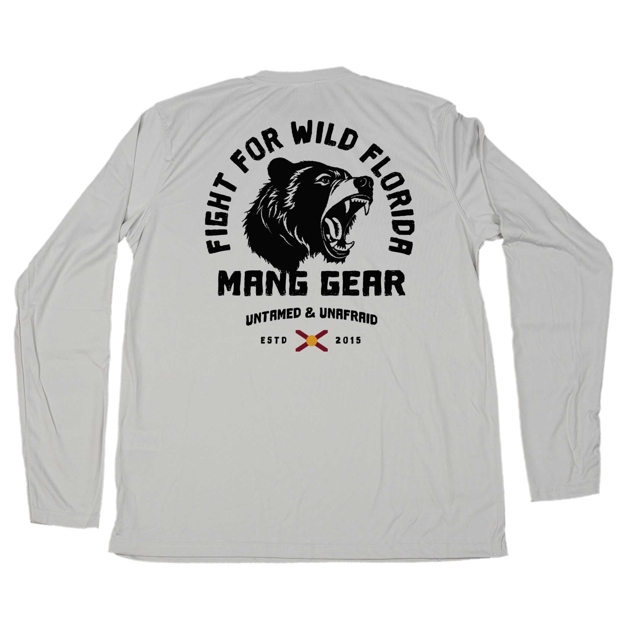 MANG Fight For Wild Florida Bear - LS - XS-Pearl Gray