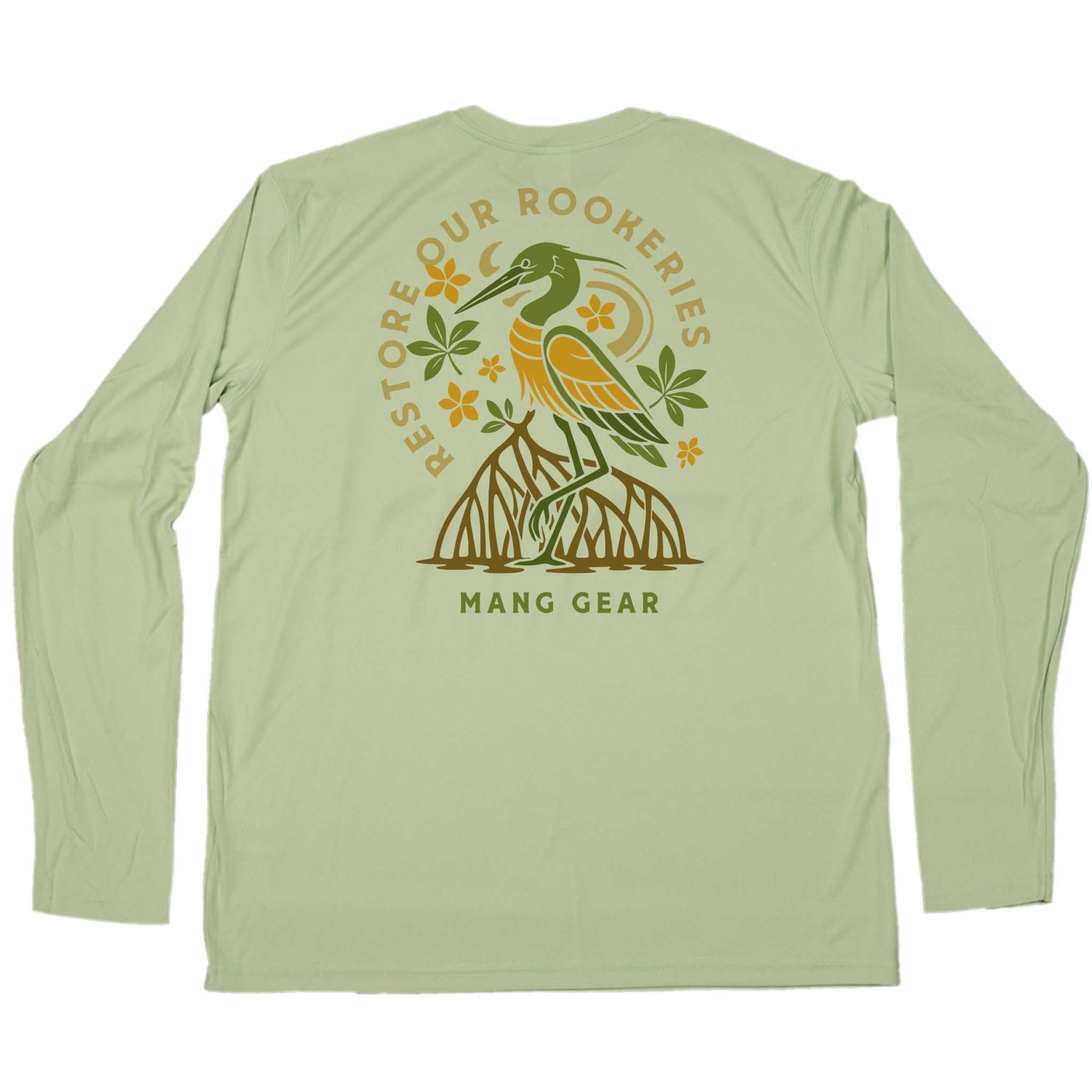 MANG Restore Our Rookeries Heron - LS - XS-Sage