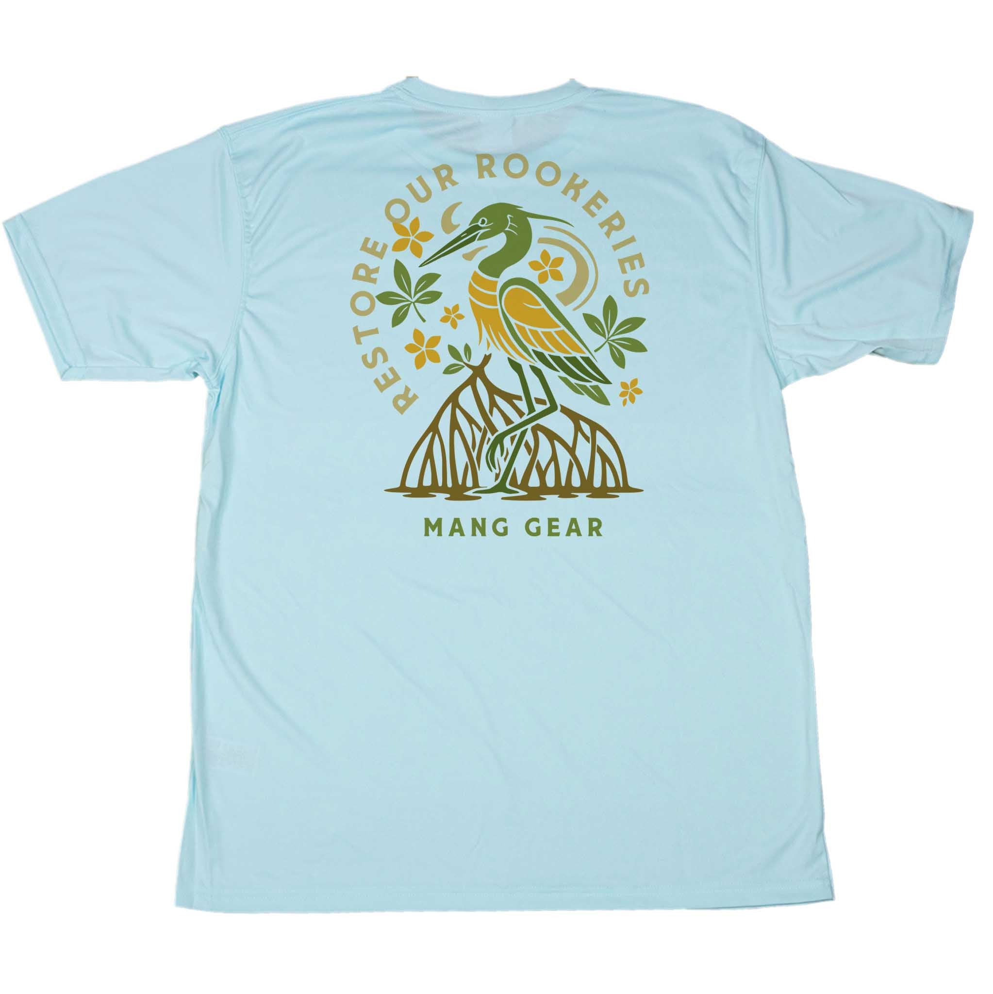 MANG Restore Our Rookeries Heron - SS - XS-Arctic Blue