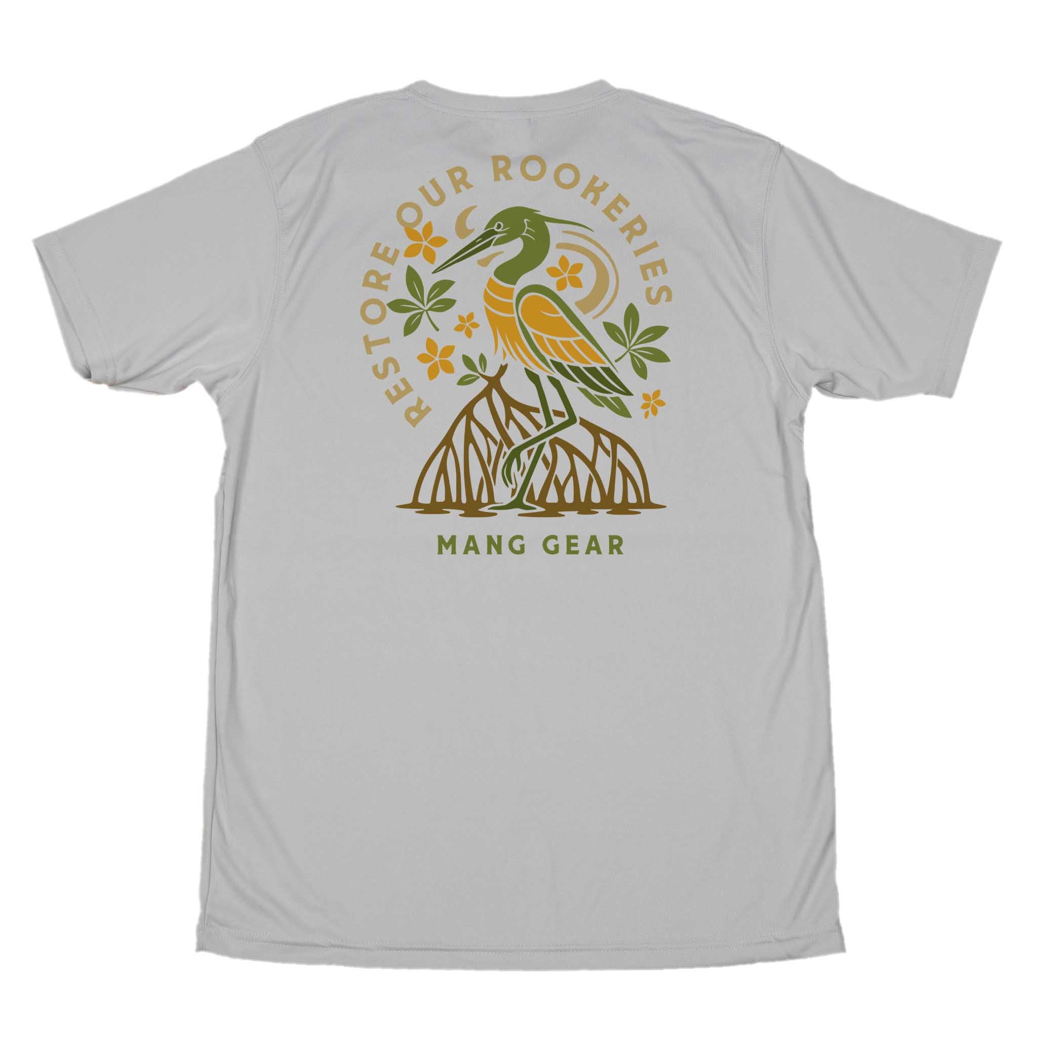 MANG Restore Our Rookeries Heron - SS - XS-Pearl Grey