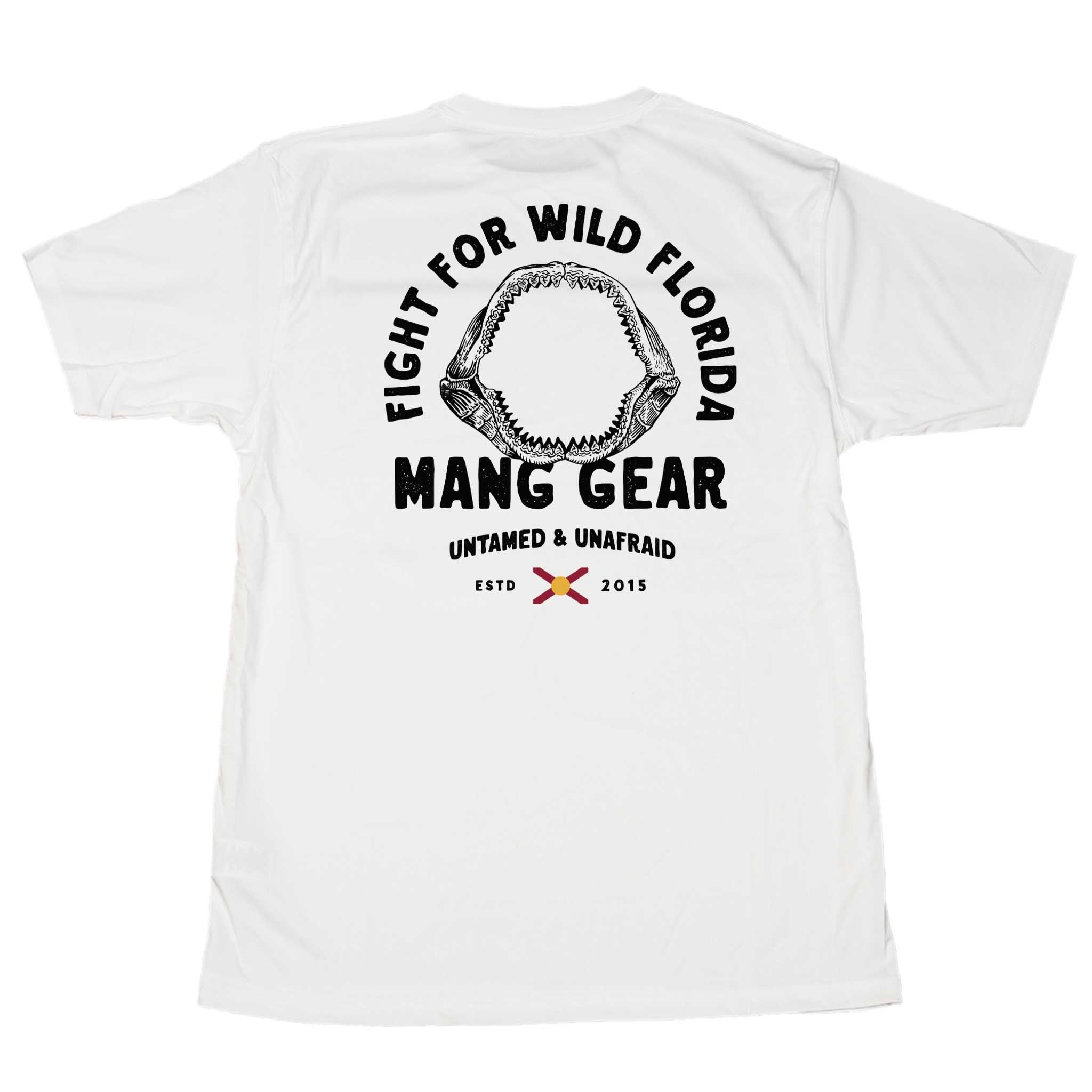 MANG Fight For Wild Florida Shark Jaws - SS - XS-White