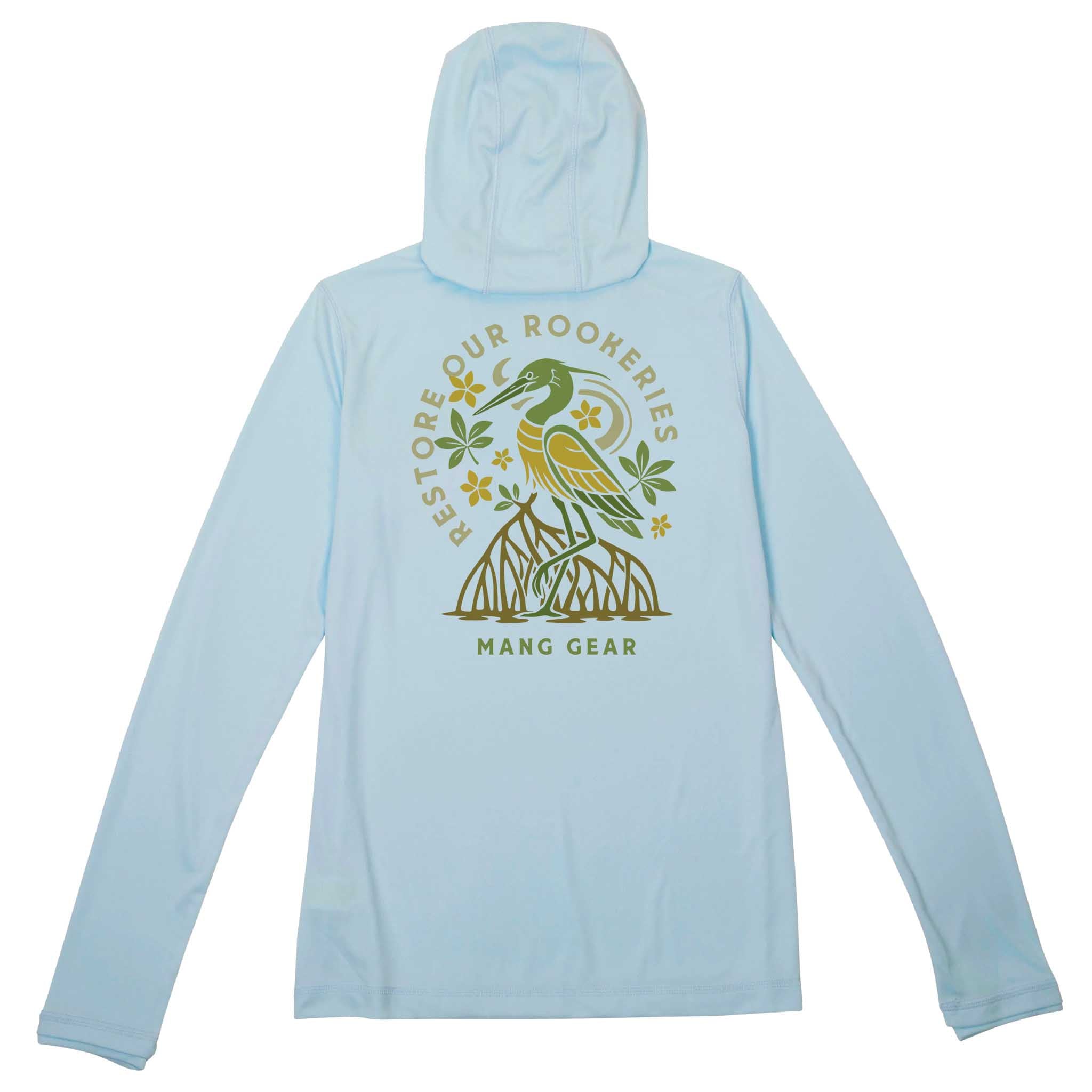 MANG Restore Our Rookeries Heron Premium Hoodie - Women's - XS-Arctic Blue