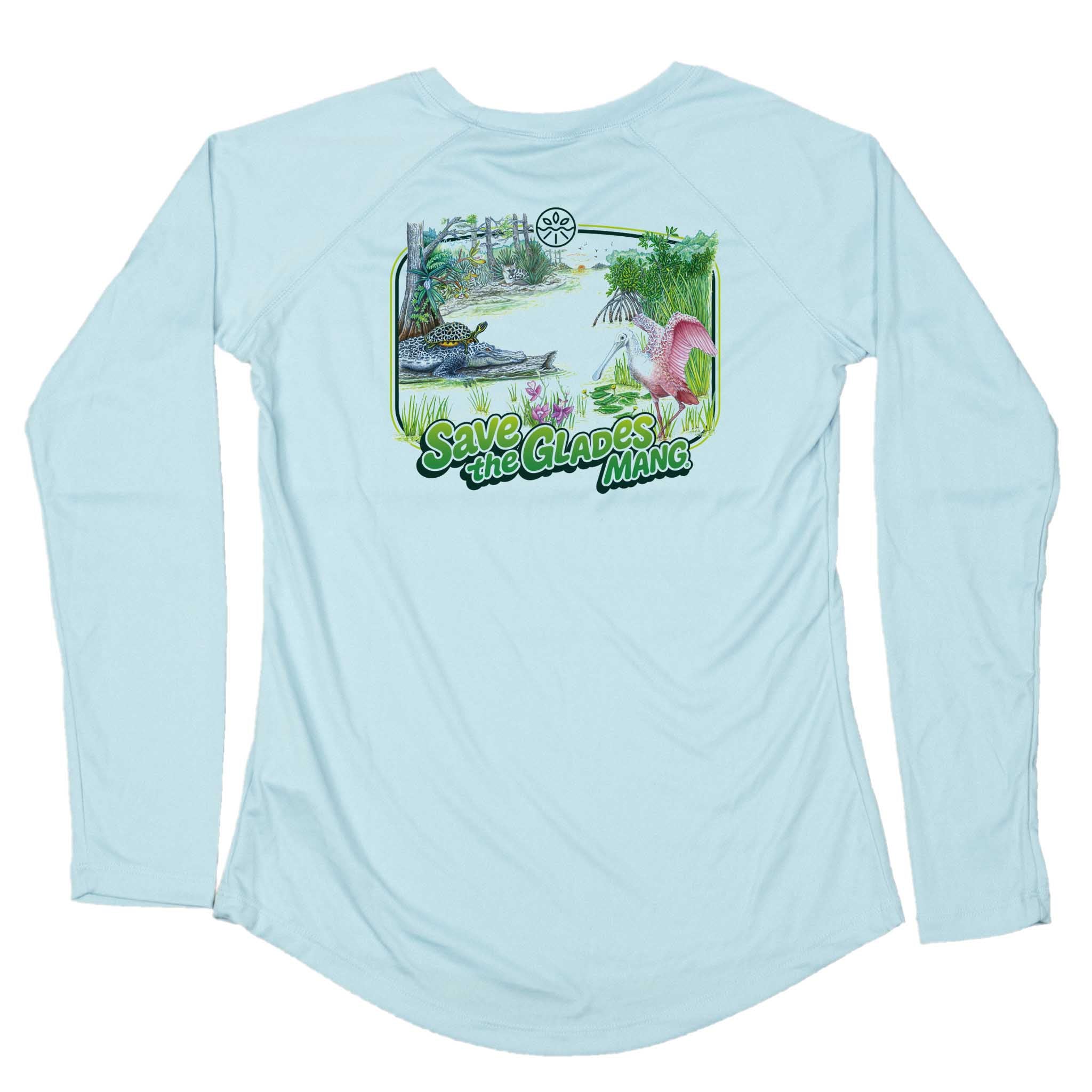 MANG Save the Glades MANG - Women's - LS - XS-Arctic Blue
