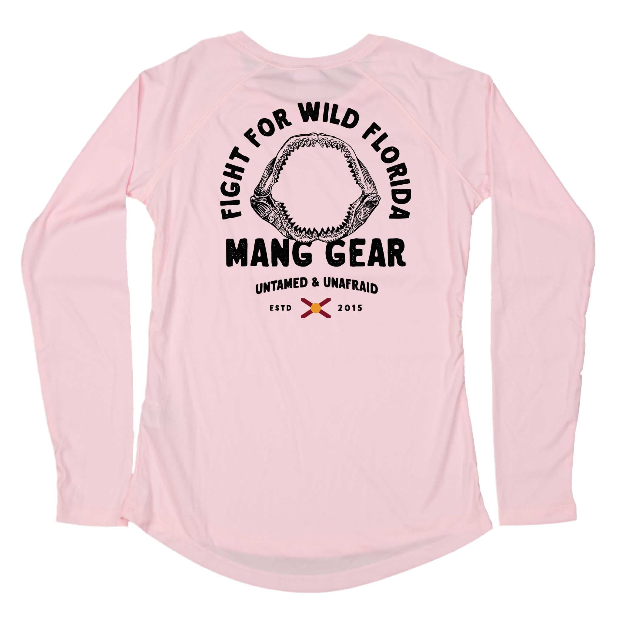 MANG Fight For Wild Florida Shark Jaws - Women's - LS - XS-Pink
