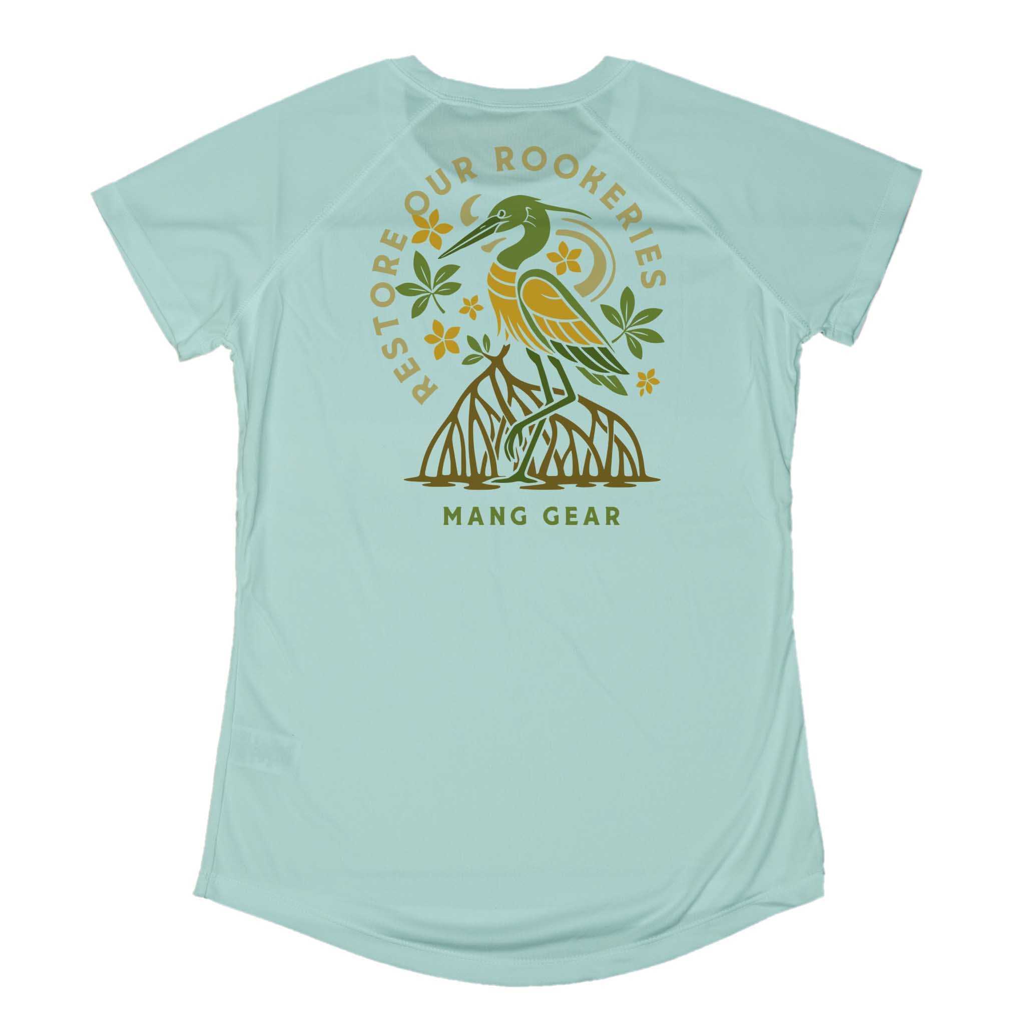 MANG Restore Our Rookeries Heron - Women's - SS - XS-Seagrass