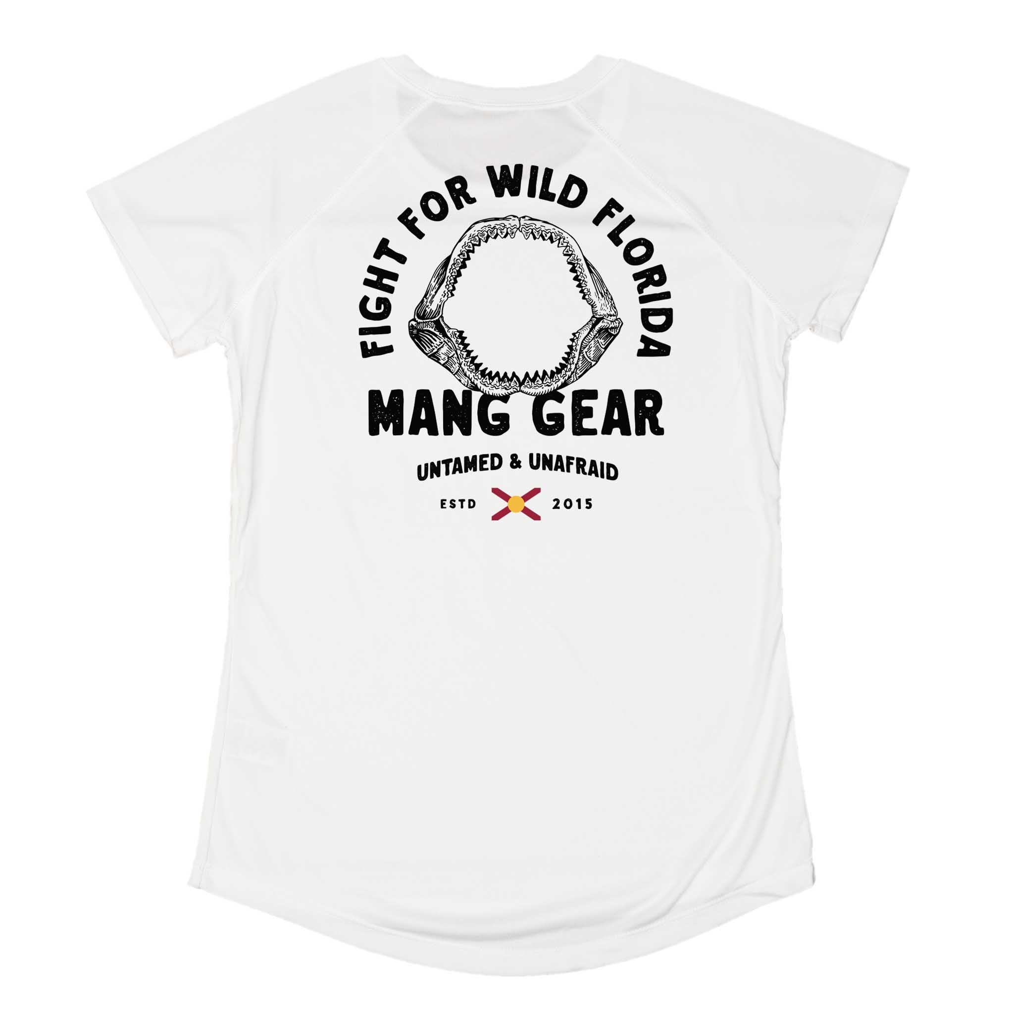 MANG Fight For Wild Florida Shark Jaws - Women's - SS - XS-White