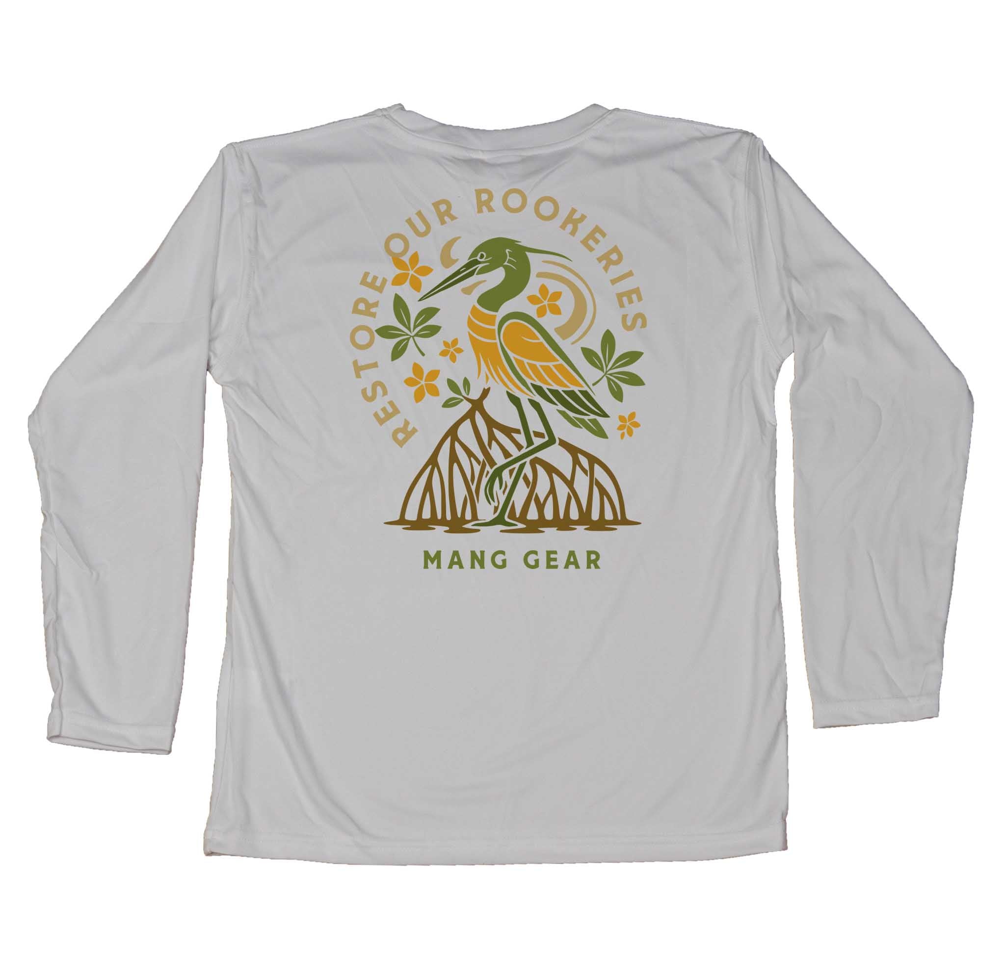 MANG Restore Our Rookeries Heron - Youth - YS-Pearl Gray