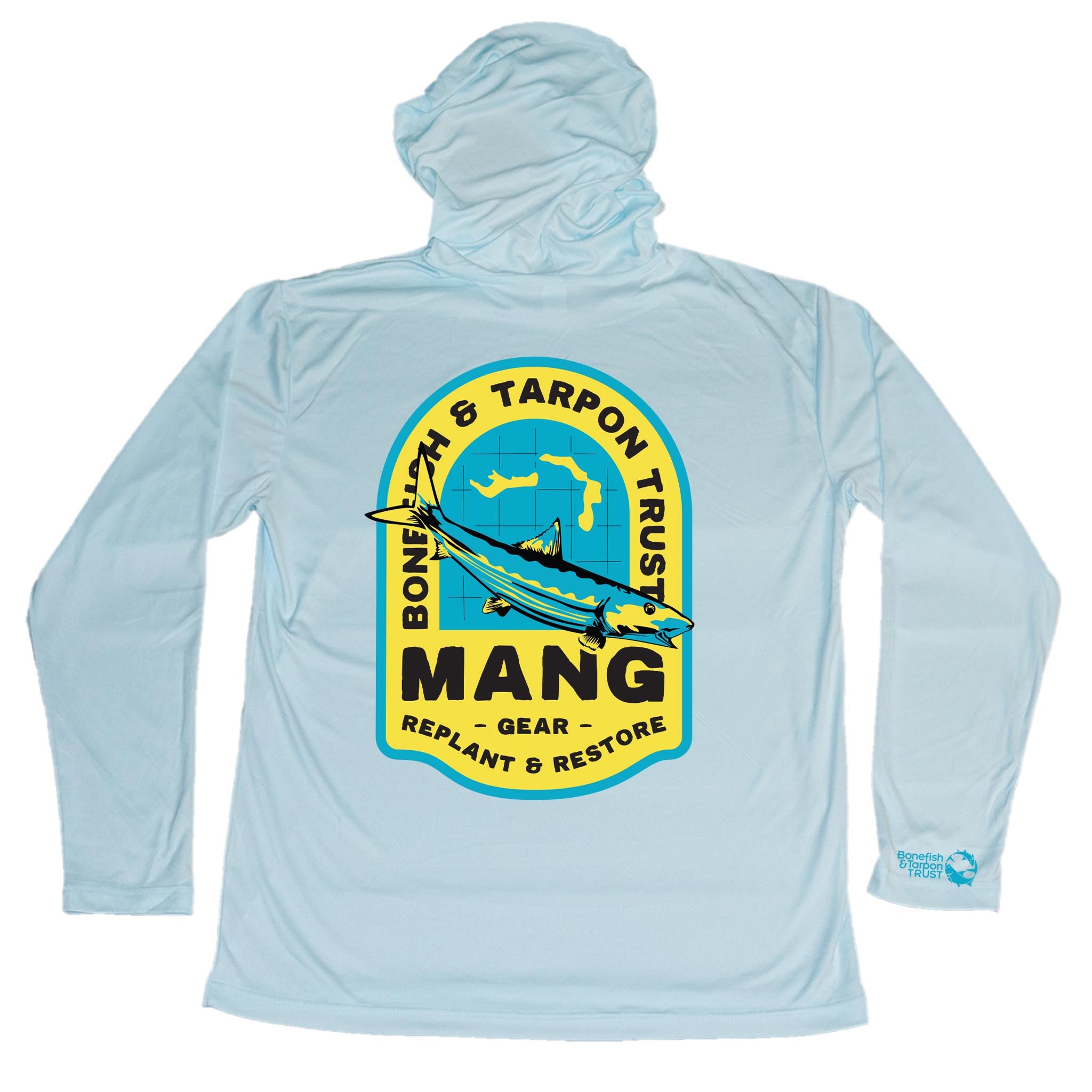 MANG Bahamas Restoration Bonefish Hoodie - XS-Arctic Blue
