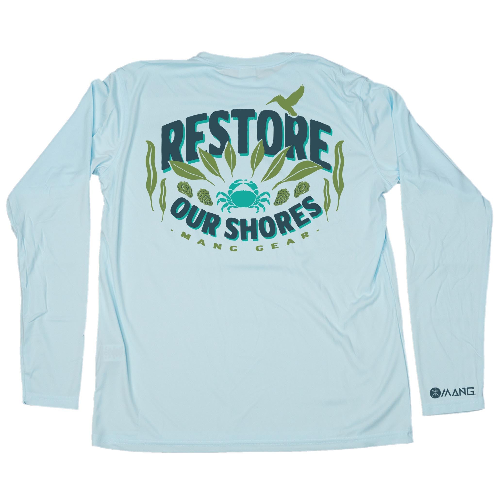 MANG Restore Our Shores Men's LS - XS-Arctic Blue