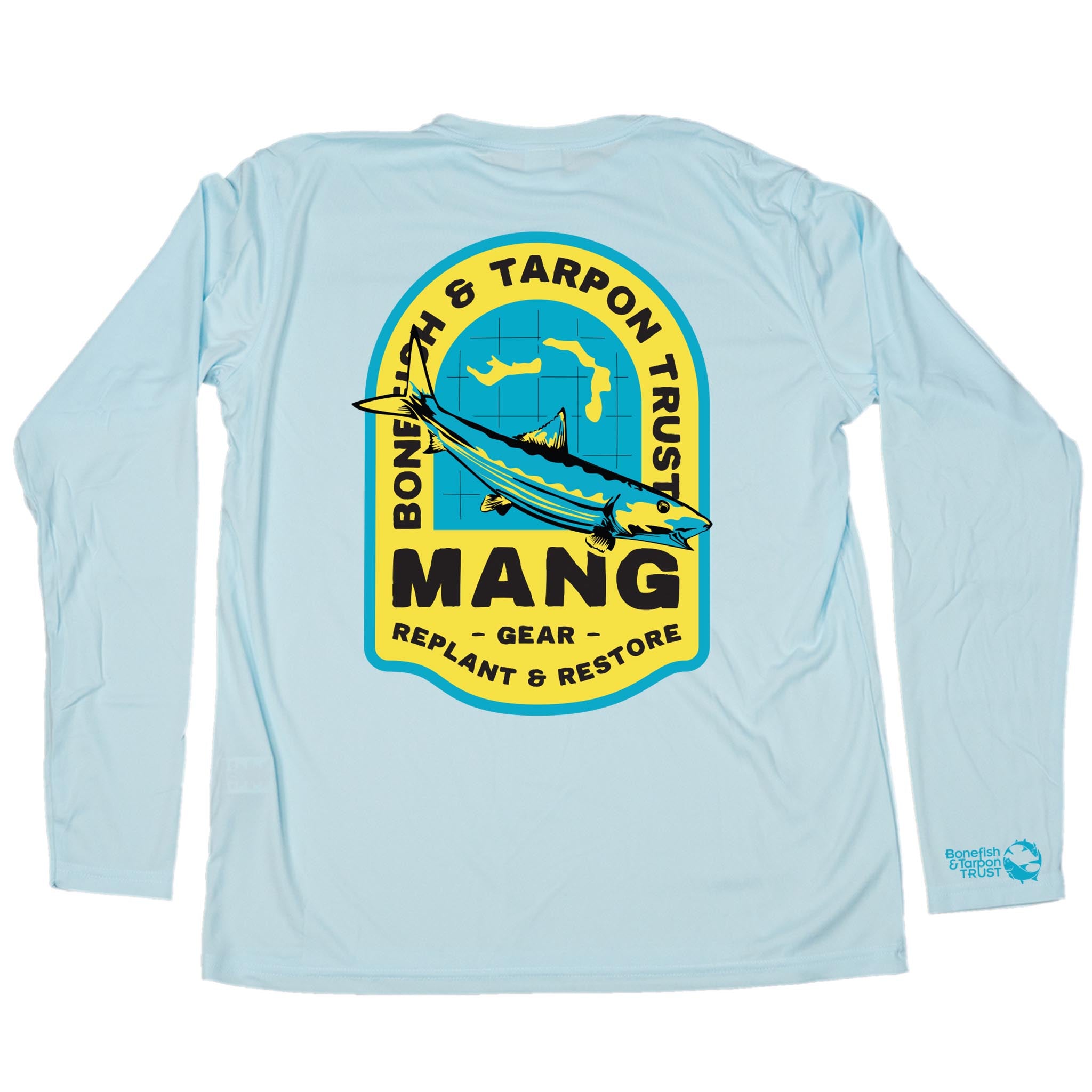 MANG Bahamas Restoration Bonefish - LS - XS-Arctic Blue